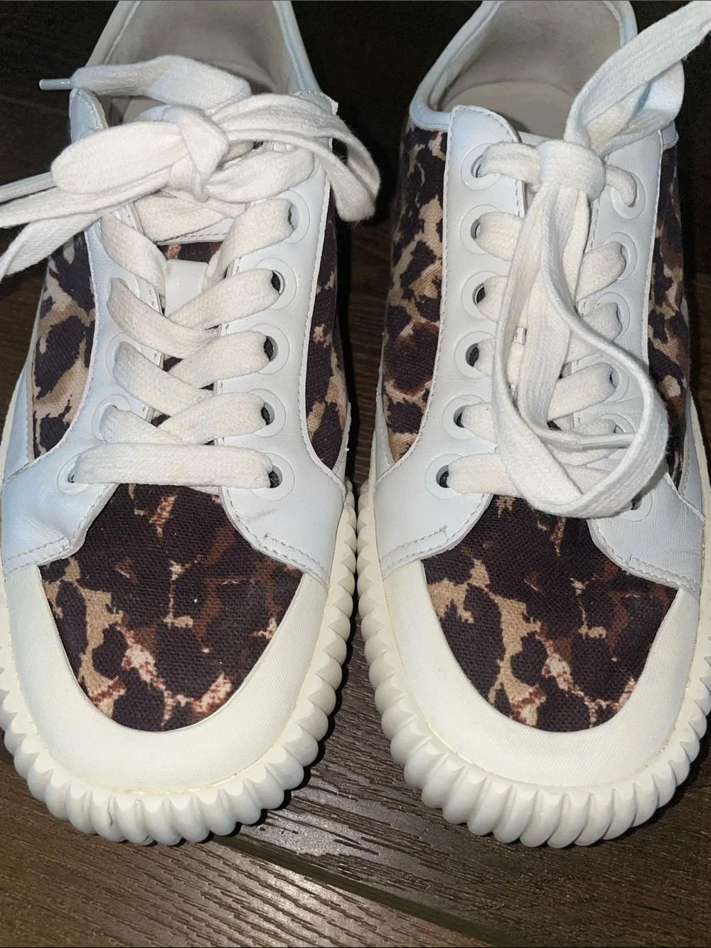 Veronica Beard Leopard Print Athletic Sneakers Size 7.5 Fit a Size 7
